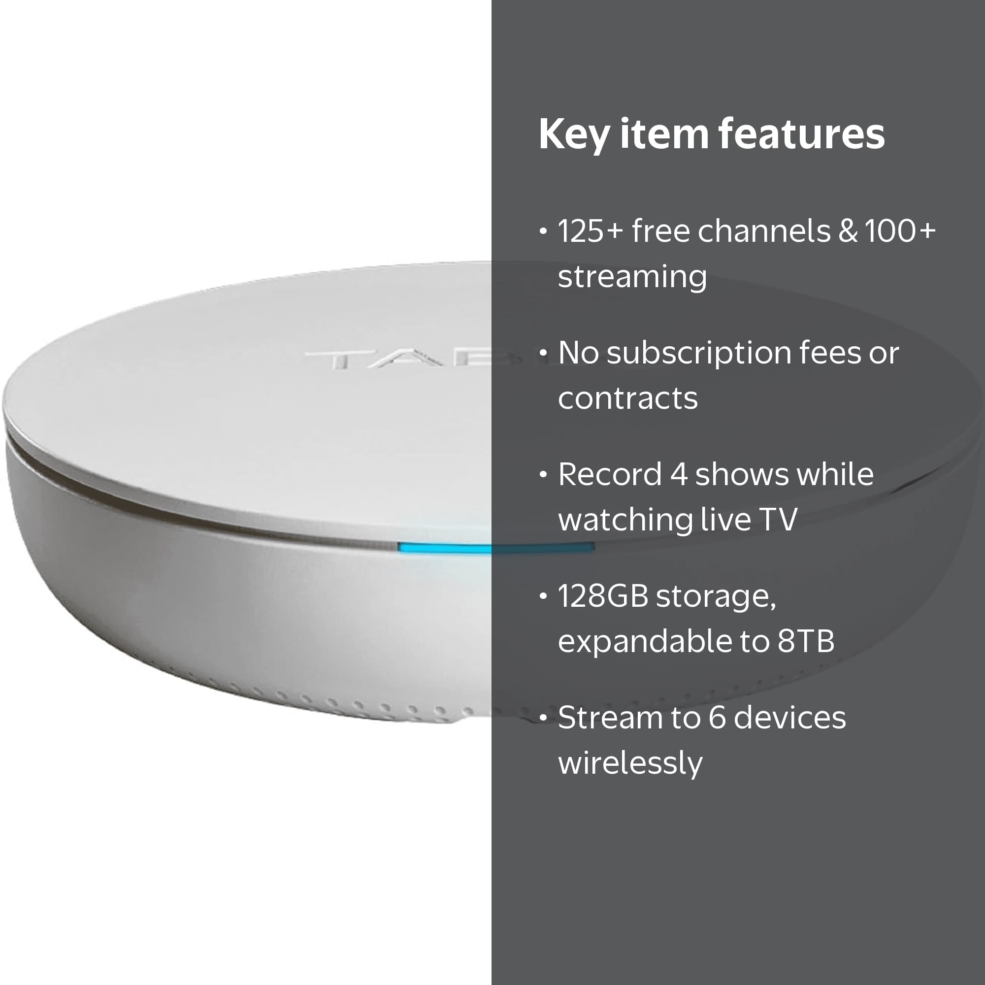 New Tablo 4th Gen 4-Tuner - 128GB Over-The-Air [OTA] Digital Video Recorder [DVR] TF1284B-01-CN - Image 3