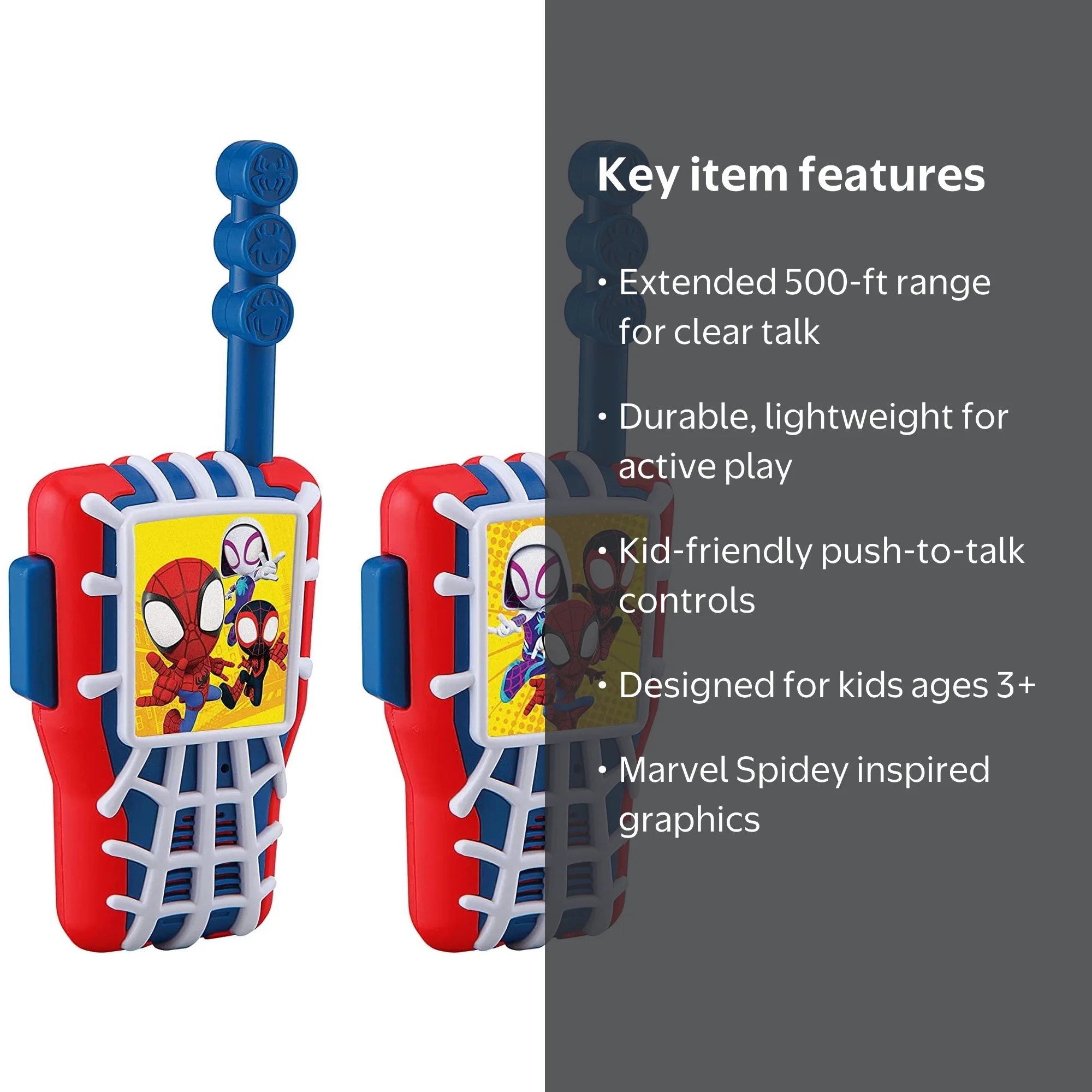 Marvel Spidey and His Amazing Friends Extended Range Walkie Talkies - Children Ages 3+ - Image 3