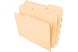 Pendaflex File Folders, Letter Size, 8-1/2" x 11", Classic Manila, 1/3-Cut Tabs in Left, Right, Center Positions, 100 Per Box