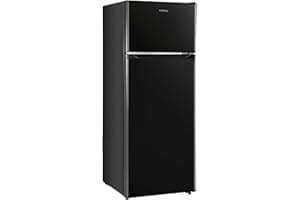 Upstreman 7.7 Cu.Ft. Refrigerator with Freezer, Double Door Fridge, Adjustable Thermostat, Large Capacity, Reversible Door Sw