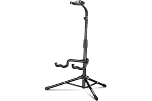 CAHAYA Guitar Stand Floor - Folding Universal Guitar Holder for Acoustic Electric Guitars Bass Guitar Adjust Height from 30.7