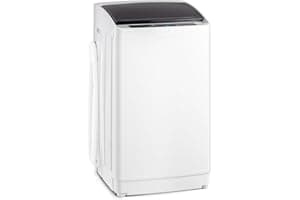ROVSUN 17.8LBS Portable Washing Machine, Full-Automatic Electric Laundry Machine with Stainless Steel Drum, Compact Washer an