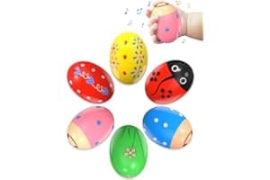 Tonberless 6 Pack de Shakers Musicales de Percusión de Madera para la Cesta de Pascua, Rellenos de Huevos de Pascua Prefabricados E