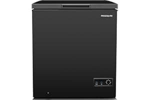 FRIGIDAIRE EFRF5003-BLACK Chest Deep Freezer-Garage-Ready, 5.0 Cu. Ft. Capacity, Black-Adjustable Thermostat-Removable Vinyl 