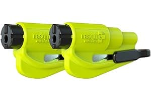 Resqme Paquete de 2, La Herramienta Original de Escape de Emergencia para Llaveros de Auto, Cortador de Cinturón de Seguridad 2 en 1 y Rompedor de Ventanas, Hecho en EE. UU.