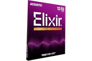Elixir Strings, Acoustic Guitar Strings, Phosphor Bronze with NANOWEB Coating, Longest-Lasting Rich and Full Tone with Comfor