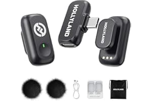 Hollyland Lark A1 Wireless Microphone for iPhone 17/16/15 & Android, 48kHz/24-bit, 3-Level Intelligent Noise Cancel, Magnetic