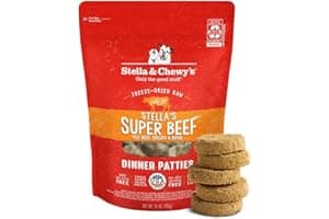 Stella & Chewy's Freeze-Dried Raw Dinner Patties - Beef Recipe - High Protein Grain-Free Puppy & Dog Food - Perfect For Picky