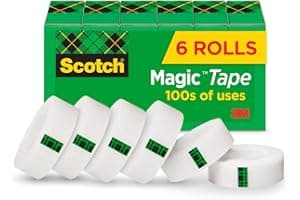 Scotch Magic Tape, Invisible, Repair Christmas Cards and Use as Holiday Gift Wrap Supplies for Christmas, 6 Tape Rolls