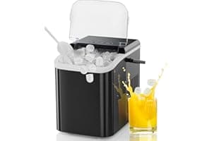NEWBULIG Ice Makers Countertop with Handle, Portable Ice Machine, 9 Bullet Cubes in 6 Mins, 26lbs in 24Hrs, Auto-Cleaning, wi