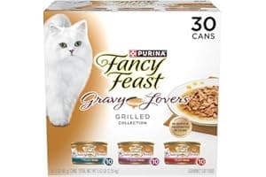 Purina Fancy Feast Gravy Lovers Poultry and Beef Grilled Gourmet Wet Cat Food Variety Pack - (Pack of 30) 3 oz. Cans