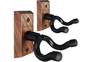 Guitar Wall Mount 2 Pack, Black Walnut Wood Guitar Hanger, U-Shaped Guitar Wall Hanger Mount, Guitar Holder Hook Stand Wall f