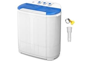 VCJ Portable Washing Machine, Twin Tub Washing Machine Laundry Compact Washer spinner Combo with 14lbs capacity, 9Lbs Washer 