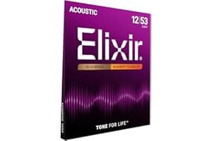 Elixir Strings, Acoustic Guitar Strings, 80/20 Bronze with NANOWEB Coating, Longest-Lasting Bright and Focused Tone with Comf