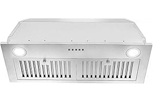 Zomagas Range Hood Insert 30 inch,Stainless Steel Kitchen Vent Hood 600CFM,Built-in Kitchen Stove Hood w/Front Button Control