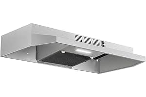 Range Hood 30 inch Under Cabinet, Stainless Steel Kitchen Vent Hood 280CFM, Built-in Kitchen Stove Hood w/Rocker Button Contr