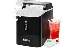 Aeitto Nugget Ice Maker Countertop, 42lbs/24H Ice Machine with 1.5L Water Tank, Rapid Ice Release in 6 Mins, Self-Cleaning Pe