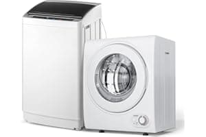 ROVSUN 17.8LBS Full Automatic Washing Machine and 1.5CuFt Portable Clothes Dryer Set, Compact Laundry Washer and Dryer Combo 