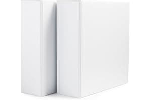Amazon Basics 3 Ring Binders, 3 Inch, 2 Pack, D-Ring Organizer for School, Home Office, White