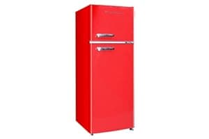 Frigidaire Retro Top Mount Upright Fridge-Freezer Combo, Apartment Size Fridge with Freezer 7.5 cu. ft. capacity - 23.2" D x 