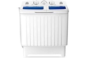 COSTWAY Portable Washing Machine, Twin Tub 20 Lbs Capacity, Compact Laundry Washer(12 Lbs) and Spinner(8 Lbs), Durable Design