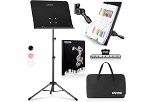 CAHAYA Music Stand for Sheet Music - Dual-use Converts to Desktop Stand Portable& Foldable 31.4-57in Height Adjustable Sturdy