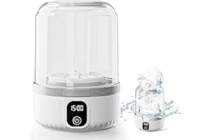 Underwear Washing Machine, Upgrade 1.5L Mini Portable Washing Machine Rechargeable Underwear Washer Deep Cleans Small Clothes