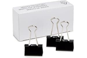 Amazon Basics Sturdy Binder Clips for Office Use, 96 Count (8 Pack of 12), Medium, 1.25 in, Black