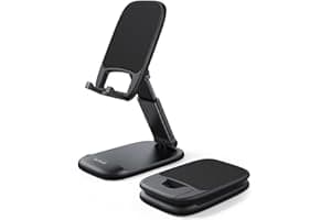 Lamicall Cell Phone Stand for Desk - [Height Adjustable] Foldable Mobile Phone Holder, Portable Stand for iPhone 17 16 15 14 