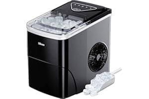 Silonn Ice Maker Countertop, 9 Cubes Ready in 6 Mins, 26lbs in 24Hrs, Self-Cleaning Ice Machine with Ice Scoop and Basket, 2 