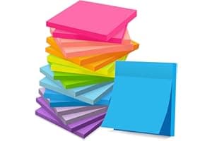 (18 Pads) Sticky Notes 3x3 inch, Self-Stick Pads Bright Colors Sticky Note, Recyclable, Easy to Post for Home, Office, Notebo