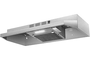 SNDOAS 30 inch Range Hood Ducted/Ductless Convertible Stainless Steel Range Hood Under Cabinet with Rocker Button Control,Ven