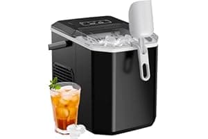 Silonn Ice Maker Countertop, Portable Ice Machine with Carry Handle, Self-Cleaning Ice Makers with Basket and Scoop, 9 Cubes 