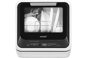 COMFEE' Portable Mini Dishwasher Countertop with 5L Built-in Water Tank for Apartments& RVs, No Hookup Needed, 6 Programs, 36