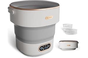 YMXA Mini Laundry Machine 16L — Foldable Portable Laundry Machine and Spinner for Baby Clothes, Underwear, Socks; Ideal for T