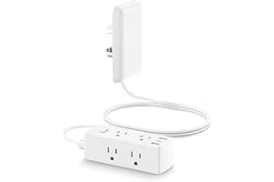 Olcorife Flat Extension Cord with Outlet Cover, Flat Plug Power Strip with 6 Outlets and 3 USB Ports, 2000 Joules Surge Prote