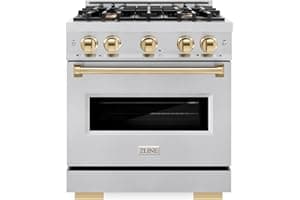 ZLINE Autograph Edition 30 in. 4.2 cu. ft. Classic Gas Range with 4 Burner Cooktop and Convection Gas Oven in Stainless Steel