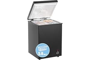 Bodacious Ultra Quiet Deep Freezer – 5.0 Cu Ft, Compact Design, Fast Freeze, Low Power Consumption, Ideal for Home, Restauran
