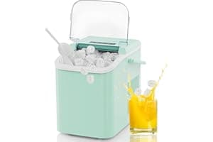 NEWBULIG Ice Makers Countertop with Handle, Portable Ice Machine, 9 Bullet Ice Cubes in 6 Mins, 26lbs in 24Hrs, Auto-Cleaning
