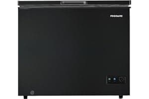 FRIGIDAIRE EFRF7003-BLACK Chest Deep Freezer, 7 Cu. Ft, Black Adjustable Thermostat-Removable Vinyl Coated Wire Basket-Easy D