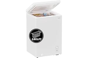 BANGSON Chest Freezer,3.5 Cu.Ft Freezer With Removable Basket,Adjustable Temperature Deep Freezer for Home/Dorms/Apartment/Of