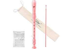 Eastar Soprano Recorder Instrument for Kids Beginners, German Fingering C Key with Cleaning Kit, Thumb Rest, Cotton Bag, Fing
