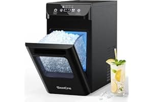 SenCre Nugget Ice Maker 44lbs/Day Countertop Ice Maker, Ice Makers with Self-Cleaning & Timer, One-Click Operation, Chewable 