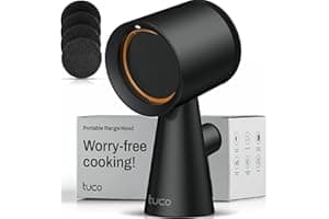 TUCO Portable Range Hood, Countertop Kitchen Exhaust Fan with 3 Speeds, 5-Layer Filter, Powerful Smoke Removal, Low Noise, Oi