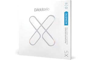 D'Addario Acoustic Guitar Strings, XS Phosphor Bronze Coated, XSAPB1253, Light Gauge 12-53, 6-String Set, Pack of 1