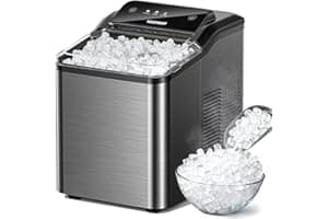 VIBOFROST Nugget Ice Maker Countertop – Premium Stainless Steel, Chewable Sonic Ice, 2000+ Ice Pellets Daily, Ready in 6-10 M