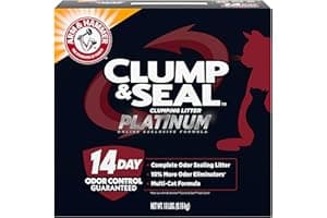 ARM & HAMMER Clump & Seal Platinum Cat Litter, Multi-Cat, 14-Day Odor Control, Rock-Hard Clumps, 18 lbs – Powerful Odor Elimi