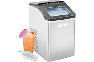 Iceman Pebble Ice Machine, Countertop Nugget Ice Maker Produces Chewable Pellet Ice in 20 Minutes, Makes 33lbs/Day, with One-