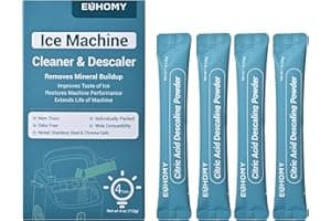 EUHOMY Ice Maker Cleaner & Descaler | 4 Use & Individually Packed | Ice Machine Cleaner with Organic Citric Acid Descaling Po