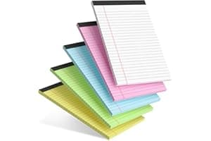 5pcs Small Note Pads 5x8 Notebook College Ruled Legal Pads Color Notepads 5 Pack Study Back Writing Pads 5 x 8 Perforated Nar